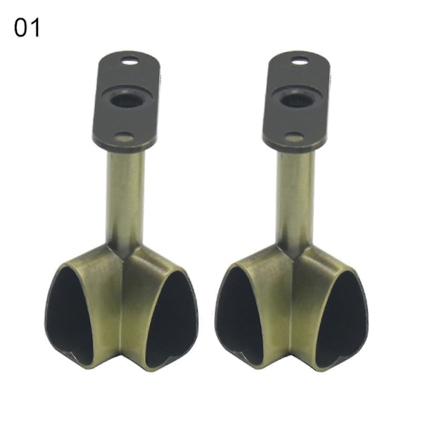 2 stk. Legering Takmontert Brakett Hjørne Garderobestang Klesstang Spakholder 1