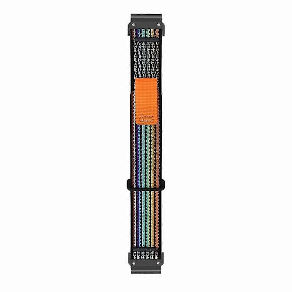 Til Coros Vertix 2 / Garmin Fenix 7X / 6X / 5X 26mm Trail Loop Nylonbånd Blød Urrem - R Black  Rainbow Black