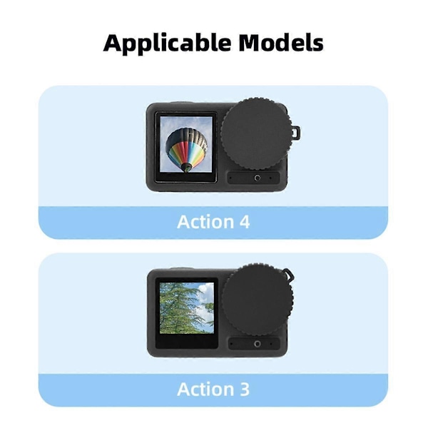 For Action 4 / Action 3 Sports Camera Silikon Linsebeskyttelse Deksel