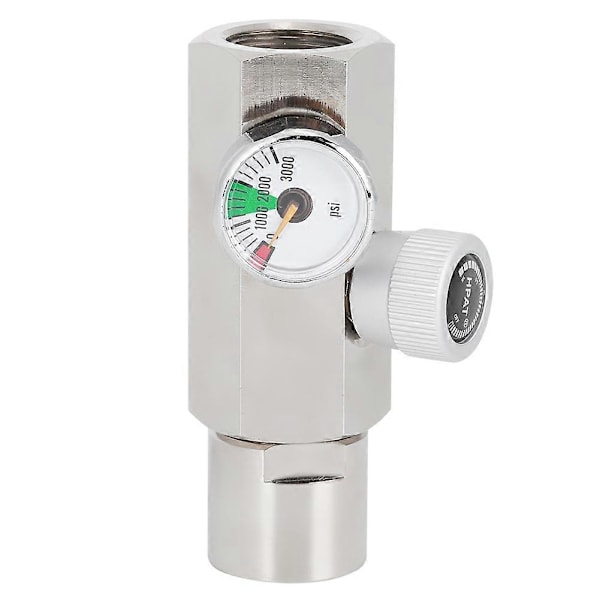 CGA320 Soodasovitinventtiili 3000psi mittarilla Naaras TR21-4 Hopeinen liitin SodaStreamille