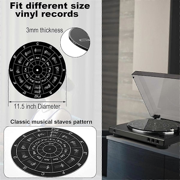 Platespillerunderlag Sklisikre underlag for 12-tommers vinylplatespillere Vinyl Sklisikre underlag, Platespillerunderlag Platespillerunderlag