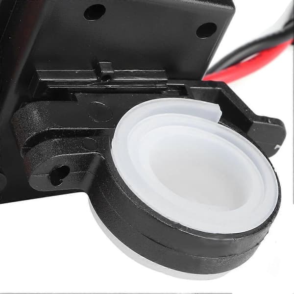 Universal Motorcykel Dobbelt USB Oplader Adapter med Voltmeter Display Rød