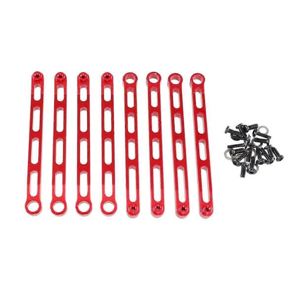RC Bil Chassis Fastgørelsesstangsæt til 1/12 MN78 MN82 RC Bil Opgraderingstilbehør Rød