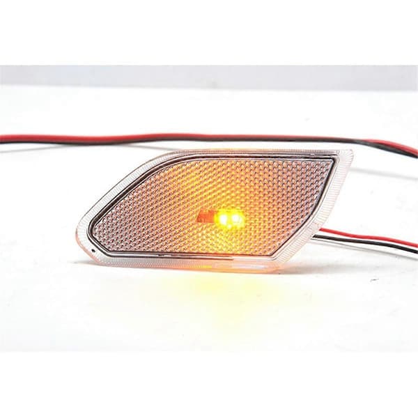 Transparent Bil Front LED Side Markeringslys Hjulbryn Lys Blinklys til Wrangler JL 2018-2022