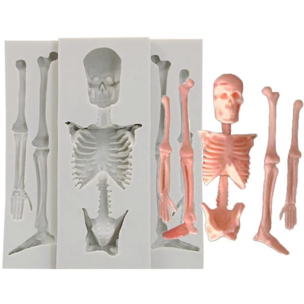Skull Skeleton Chokolade Silikoneforme 3D Skelet Knogle Silikoneform til Slik Cookie Fremstilling DIY Bagning