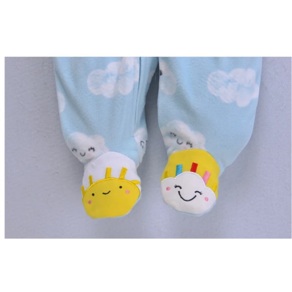 2023 Höst Vinter Varm Nyfödd Baby Sparkdräkt Pyjamas Fleece Fot-inlindad Jumpsuit Bebis Flicka Tecknad Söt Pjms style 3 3M