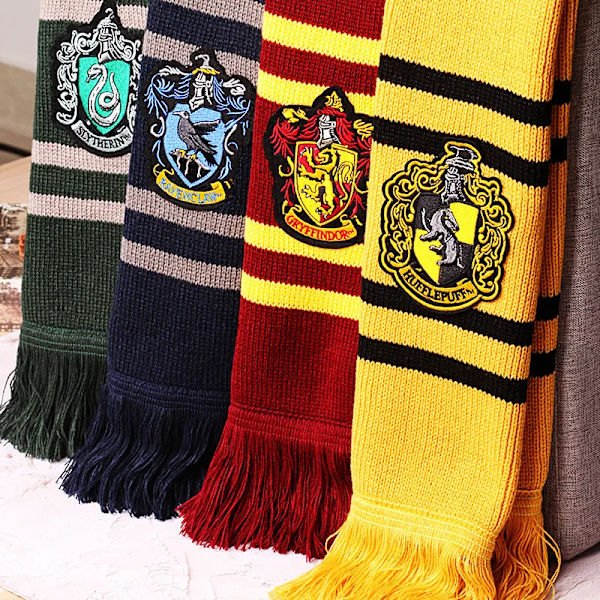 NY Harry Potter Halsduk Varm Tjock Slytherin Hogwarts College Badge Ravenclaw Hermione Gryffindor Tassel Halsduk Tillbehör Presenter Red