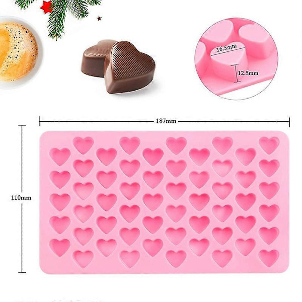 Minihjärtformad silikonform för isbitar, godis och choklad (2-pack)