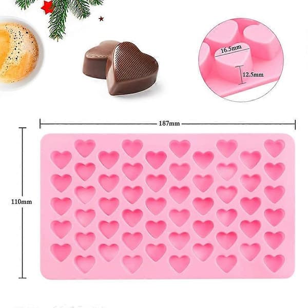 Silikon Mini Hjerteformet Isbit Godteri Sjokoladeform (Pakke med 2)