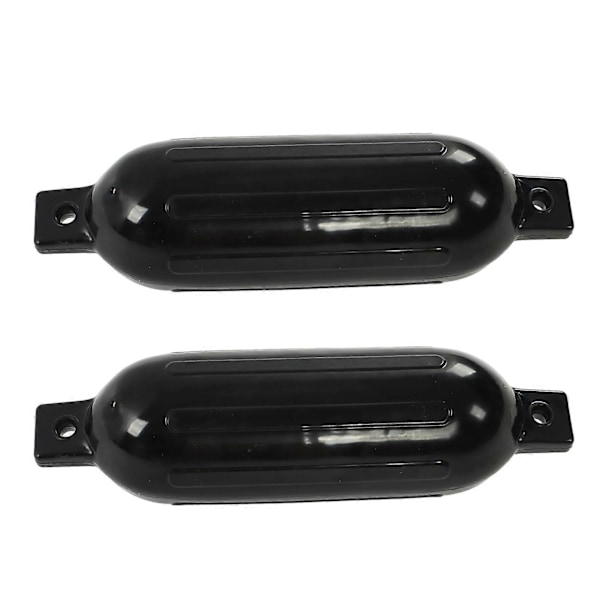 2 ST Båtfender Uppblåsbar UV-beständig PVC Svart Marin Fender för Stötfångarskydd