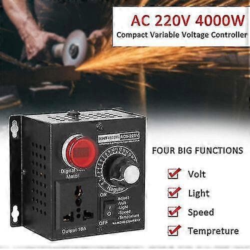 220v 4000w Variabel Spenningsregulator Hastighetsmotor Viftekontroll Kontroller