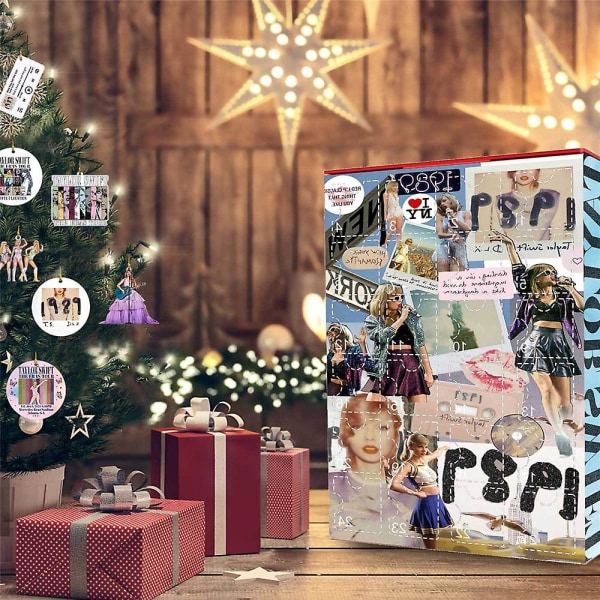 2023 Taylor Swift Fans jul adventskalender 24 dagar till jul Countdown Calendar Pendant Blind Box Julklapp style 4