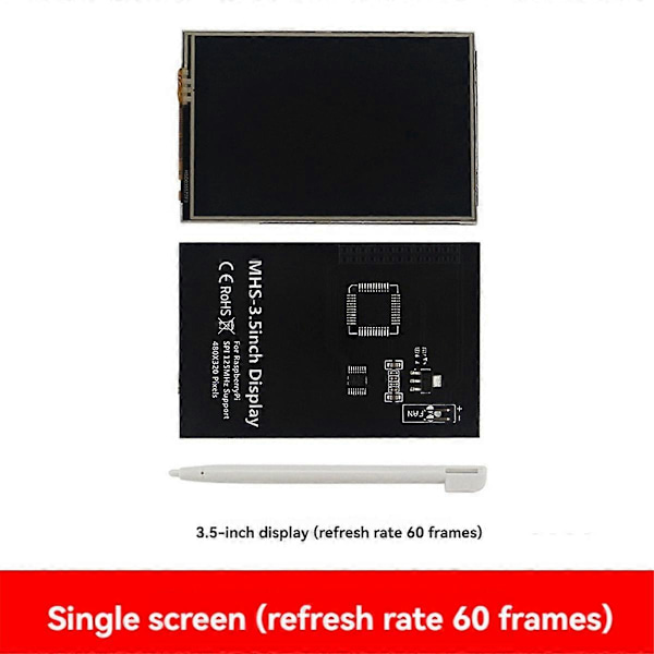 For 5 Berøringsskjermsett 3.5 Tommers Skjerm 60fps Oppdateringsfrekvens ABS-Kabinett Kjøleribbe med 32G TF-Kort for Pi 5