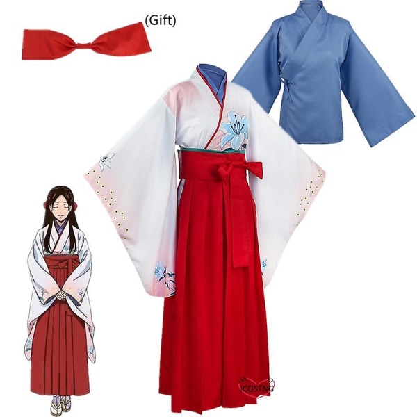 Anime Kakegurui Yuriko Nishinotouin Full Set Kimono For Women Girl Halloween Party Cosplay Kostym Födelsedagspresent S