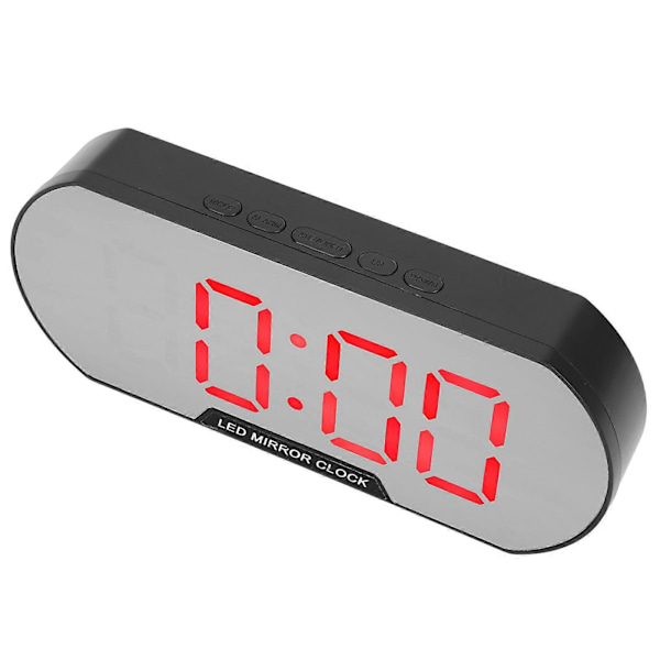 Väckarklocka LED Digital Display Sminkspegel USB Batteriklocka för Barn Äldre Sovrum Kontor Hem Skola Röd