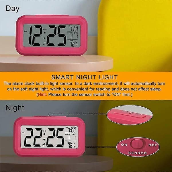 Väckarklocka, Liten digital väckarklocka, Display med snooze och kalender