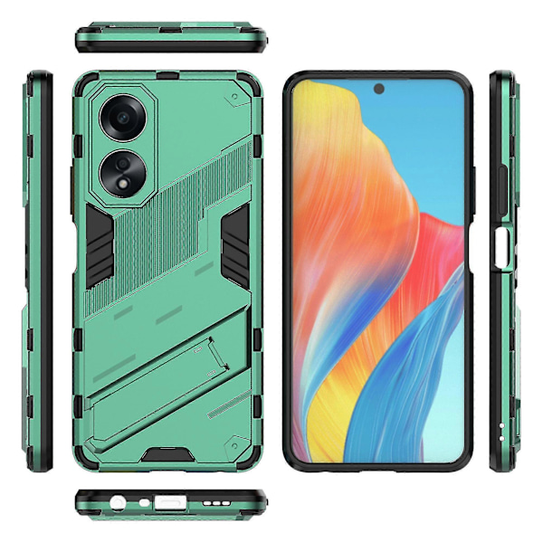 Skal för Oppo A58 4g PC+TPU Stötsäkert Stativ Mobilskal Green