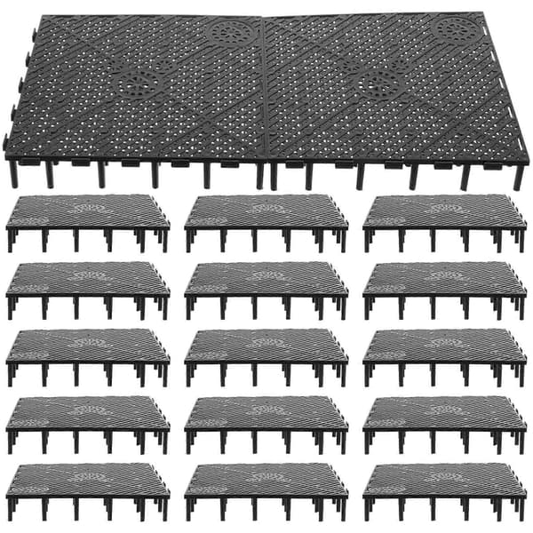 20 st Akvarium Bottenfilterplatta PVC-skarvbar kombinationspanel Bottenfilter (Svart)