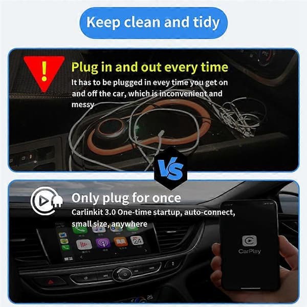 Langaton Carplay Dongle Mini USB AI Box Bluetooth-sovitin Plug and Play WIFI AI Voice Langaton CarPlay -sovitin