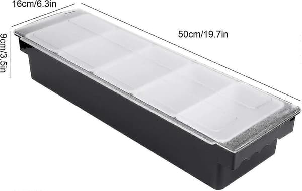 6-roms serveringsbrett, avtakbart toppstasjon, plast, pizzainnhold, krydderdispenser, gjenbrukbar, stil 1 SIZE 2
