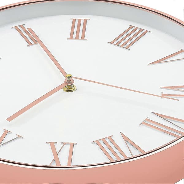 Väggklocka 30 cm Tyst Icke-tickande Väggklocka Pink