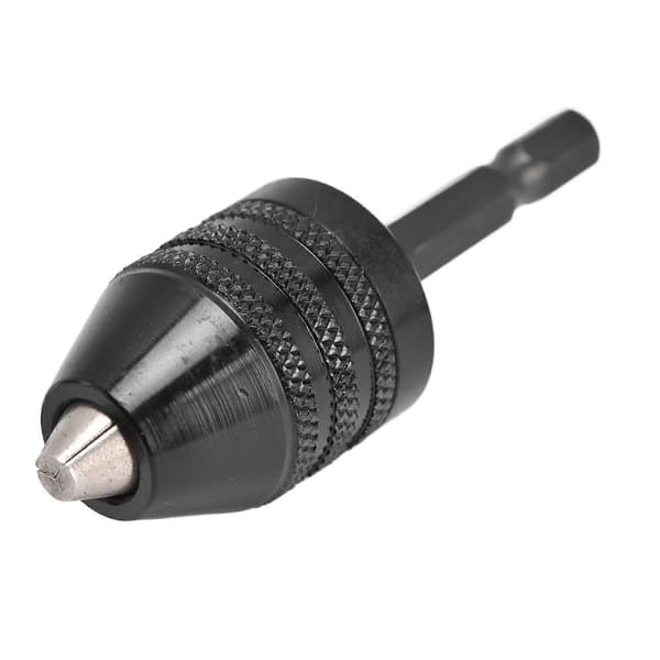 Nøkkelløs Drill Chuck Impact Driver Bit Adapter Konverter 3 Kjever 1/4in Hex Skaft 0.6?8mm Svart
