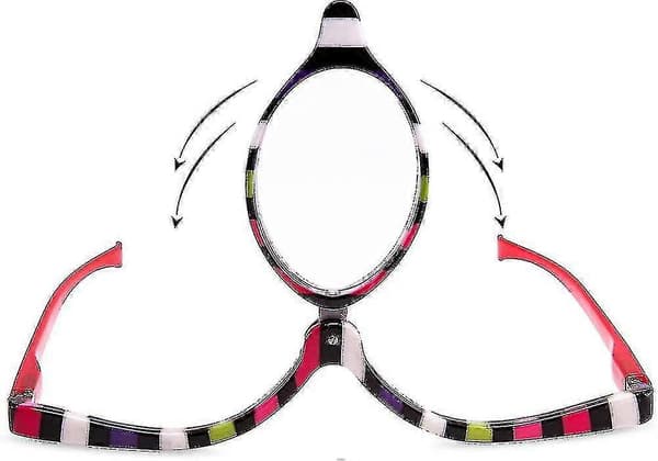 Läslasögon 2-pack Förstorande Sminkglasögon Ögonmakeup Glasögon Nedfällbar Lins
