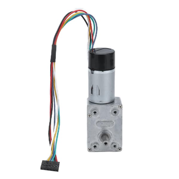 JGY?370 DC Snekkegear Motor Gearmotor med Encoder Biaksial 14mm Udgangsaksel DC 24V