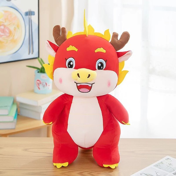 2024 Drakens år Maskot Zodiak Drake Plyschleksak Mjukt Gosedjur Docka Nyårspresent style 3