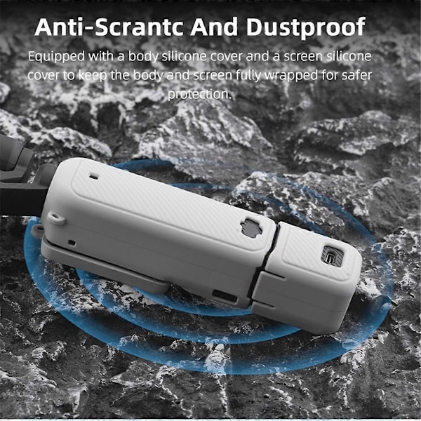 Kamera Silikone Etui til 3 Linser Beskyttende Dæksel Gimbal Linse Hætte Anti-Bump Skal, Sort, B