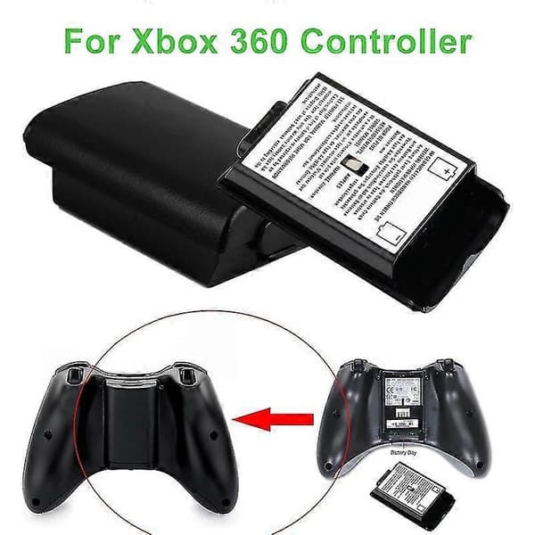 2 stk. AA Batteri Plastik Hårdt Bagcover Beskyttelse Kompatibel Xbox 360 Controller Black