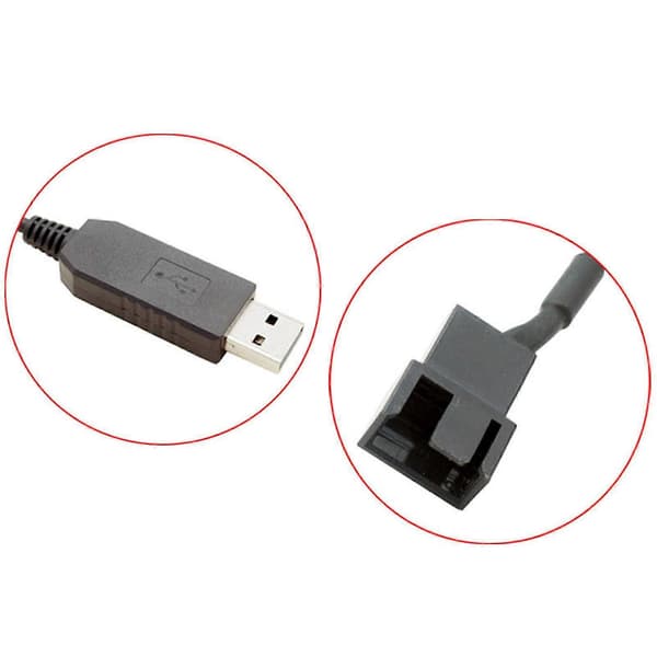 Strømadapterkabel USB til 4-Pin 5V til 12V PVC Miljøvenlig Stabil Ydeevne Adapterledning til PC-blæsere