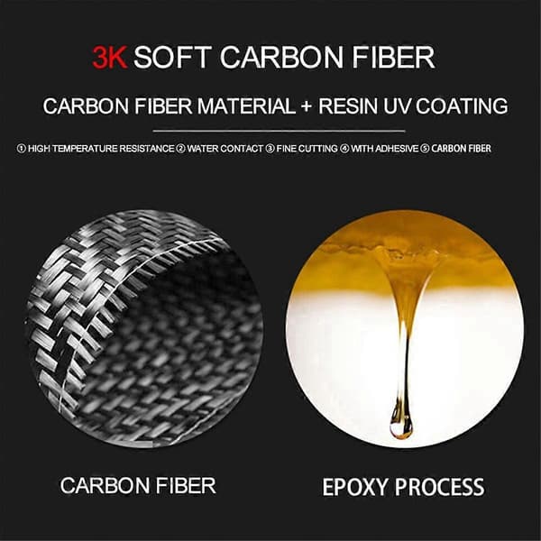 7 stk. Carbon Fiber Interiør Instrumentbræt Dæk Trim til 8. 2006-2011
