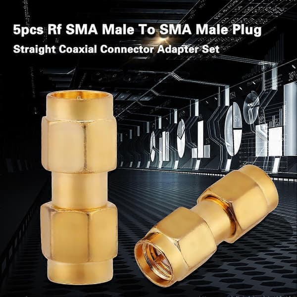 5stk RF SMA Hane Till SMA Hane Kontakt Rak Koaxial Adapter Set
