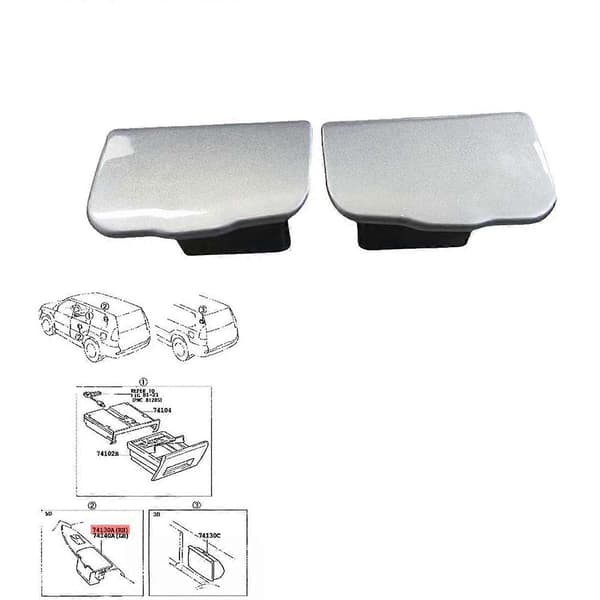 Bakre Vänster Askkopp 74130-60050 för Land Cruiser Prado 1998-2009 Dörr Askkopp Box Montering