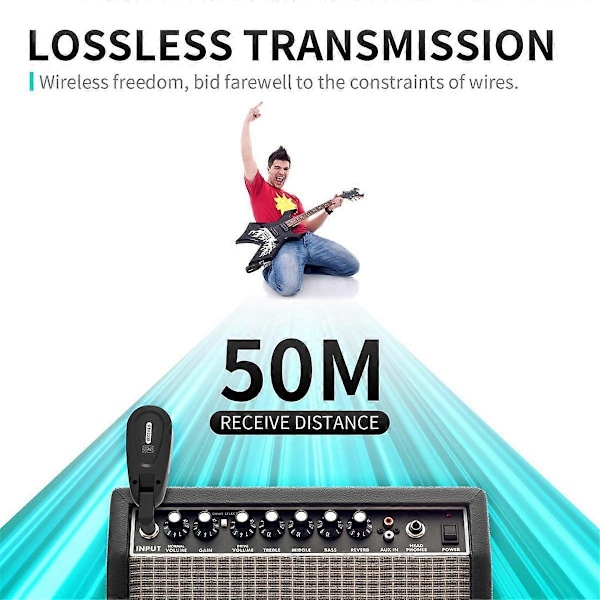Langaton kitaravastaanotinlähetin UHF-kitaramikrofoni U-segmentti 30 kanavaa langaton musiikki-instrumenttiyhteys