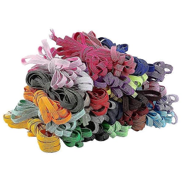 1 Set Elastisk Snöre med Polyester Utsida och Gummi Insida Blandade Färger 6mm 28 färger 2m/färg 56m/set DIY