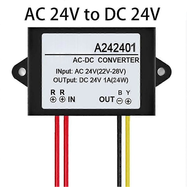 AC 24V til DC 24V 1/2/3A Mini Vanntett Strømforsyningskonverter Adapter Modul Qinhai 1A