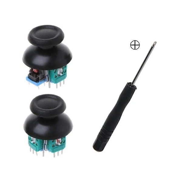 3D Analog Joystick Potensiometer for Spillkonsoll med Joystickhetter og Skrutrekkersett