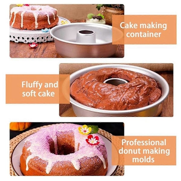 9 tommer Kageform Rund Nonstick Form til Sandkage, Rørform til Cheesecake, Flan, Creme Kage, Småkager, Donuts