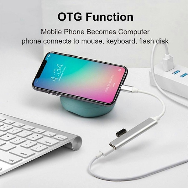USB C Hub 4 USB-A Dataporttia Alumiinirunko 4-in-1 USB C - USB Hub Moniporttisovitin USB C -jakaja kannettavalle tietokoneelle
