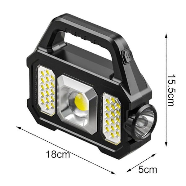Camping Ficklampa Super Starka Flera Belysningslägen Enknappsstart Uppladdningsbar Energibesparande Utomhusbelysning ABS 6 Växlar Handhållen LED Camping