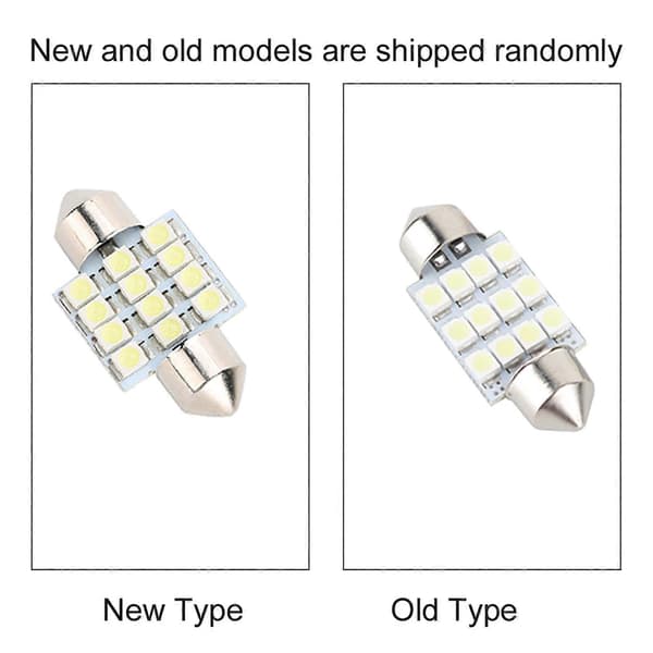 Hvit LED Bilpære 31mm Festoon 12 SMD Dome Kart Interiør Lys Lampe DE3175