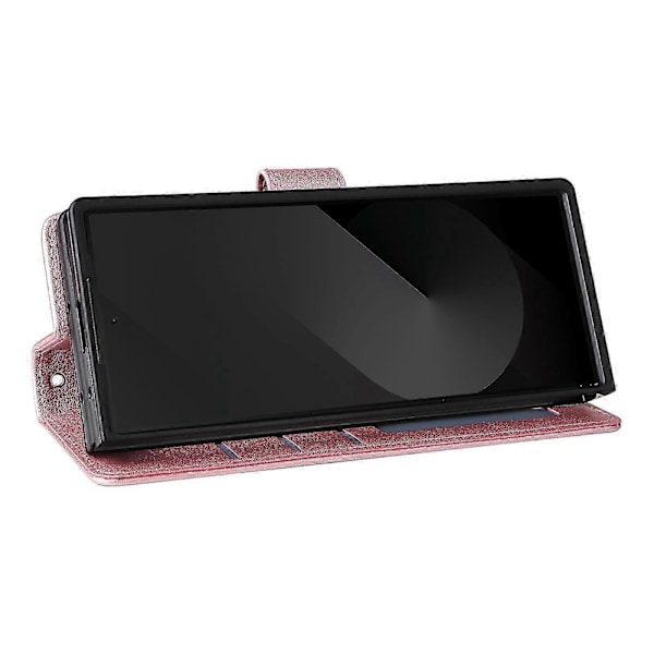 För Samsung Galaxy Z Fold6 5G Läderfodral Plånbok Kortfack Telefonskal s20241212192 Rose Gold