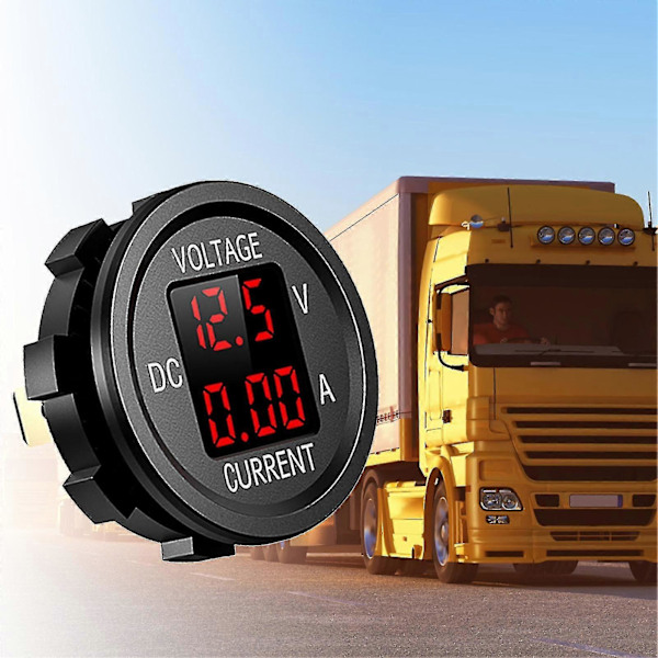 Digital Voltmeter Amperemeter Universal Hög Precision Dubbel LED-Display 12-24v Bil Spänning Ström Monitor Panel För Bil Red