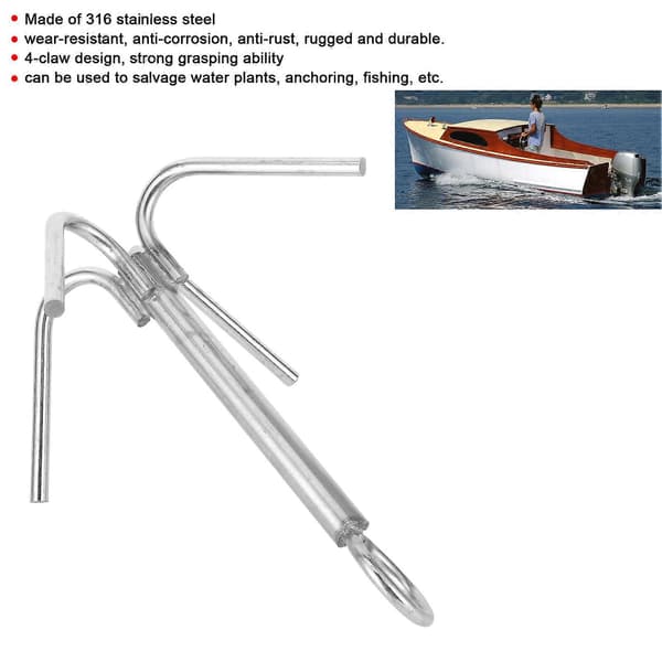 4 Klo Anker 316 Rustfrit Stål Anti-Rust Gribekrog Marinebåd Yacht Hardware