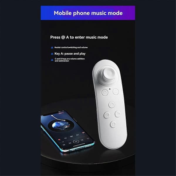 Bluetooth Trådløs VR Fjernkontroll Spillkontroller Joystick Gamepad Somatosensorisk Fjernkontroll Hvit