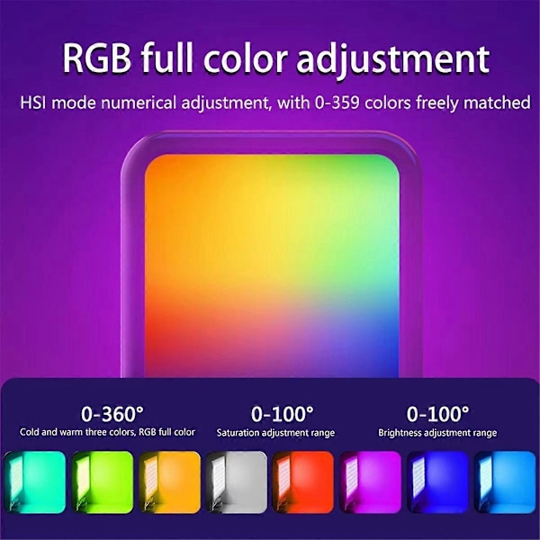 Mini RGB Hot Boot Täyttövalo Live-valokuvaukseen LED Kannettava Tunnelma Kauneus Mobiilikamera Tasku Säädettävä