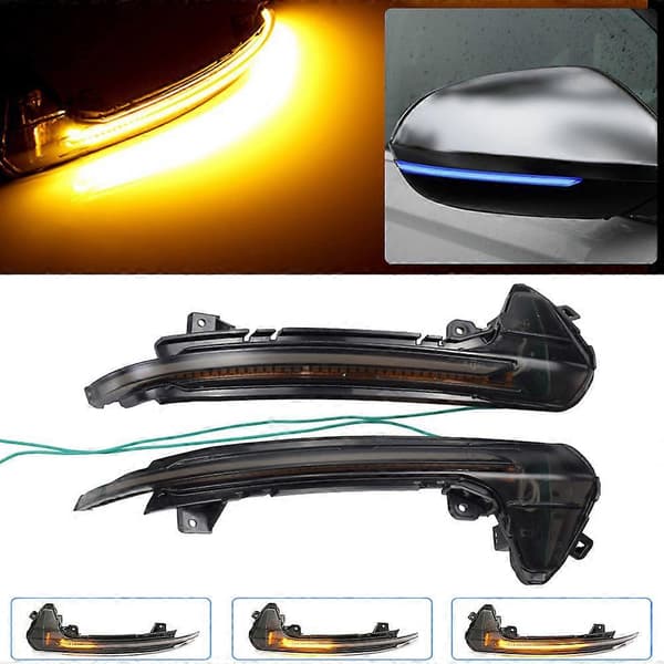 Bil LED Dynamisk Blinkers Ljus Backspegel Sidoblinkers Indikator för- A6 RS6 4G C7 7.5 2012-2018 Blå-Gul
