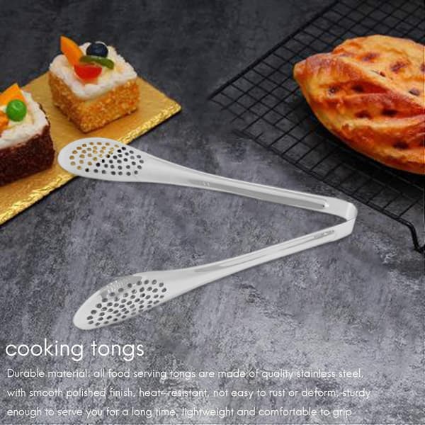 4 Stykker Madtænger Sæt 23 cm Rustfrit Stål Madserveringstænger Buffet Tang Kage Nudel Spaghetti Pasta Tang